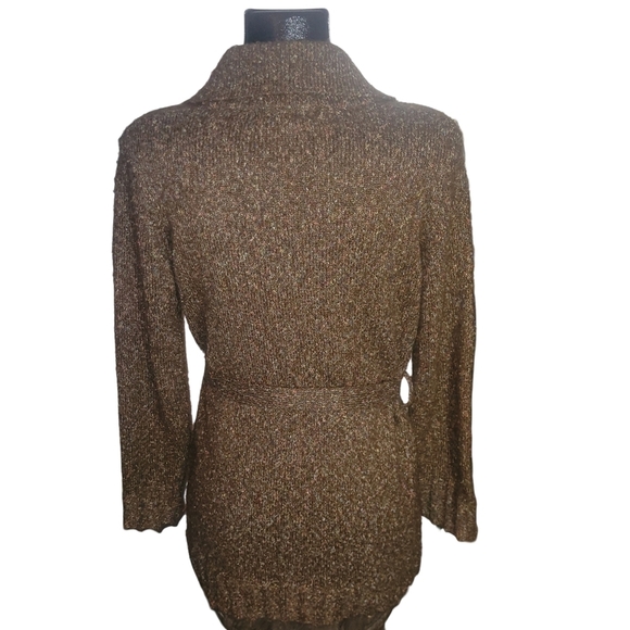 Penman's Brown Speckled Knit Cardigan with Belt S - Picture 6 of 7